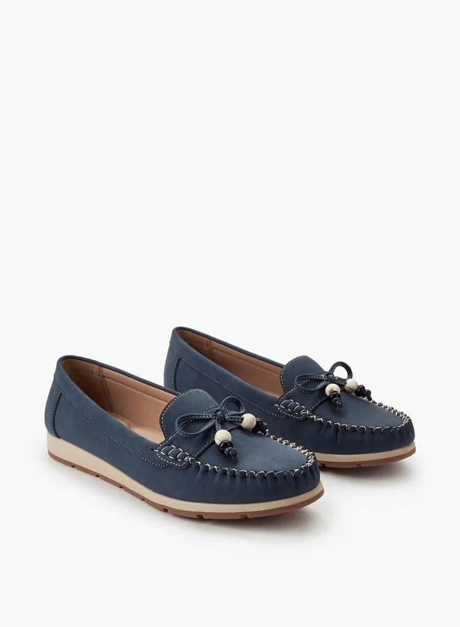 لو كونفورت حذاء نسائي موكاسين بفيونكة مرصعة